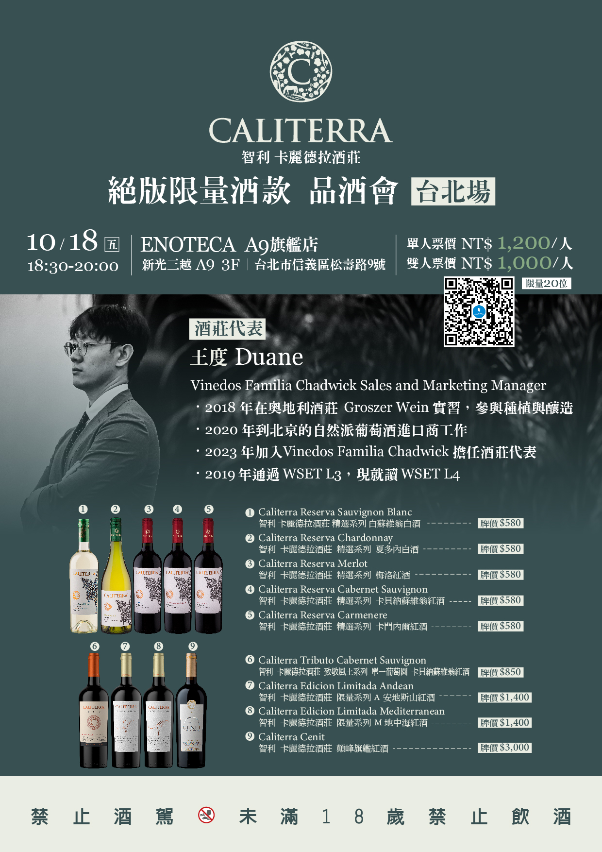 〖台北〗智利卡麗德拉酒莊★絕版限量酒款品酒會