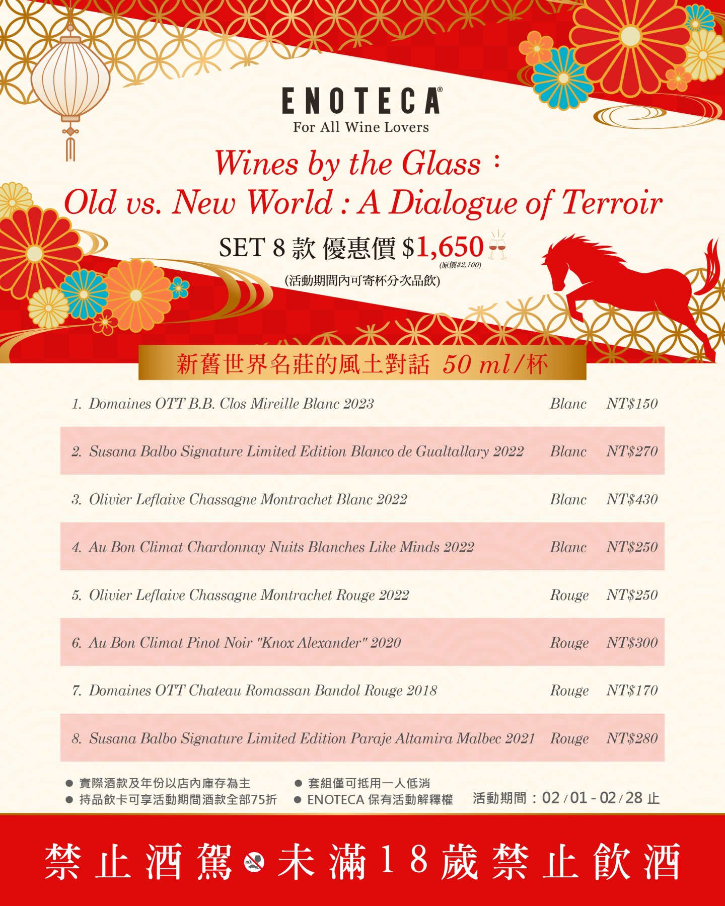 February Glass Map｜2月葡萄酒主題地圖酒單